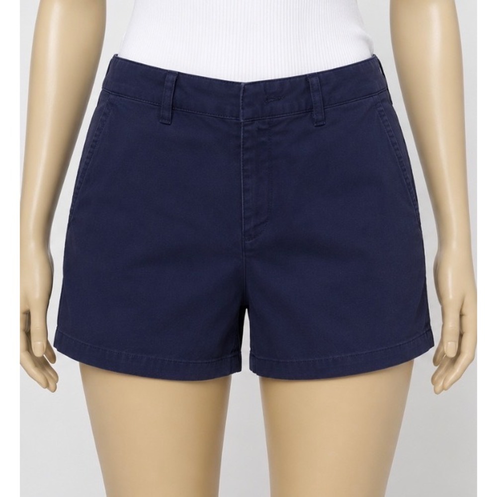 Tommy Hilfiger Women's Navy Chino Shorts Cotton Twill Size 10 Mid Rise Preppy